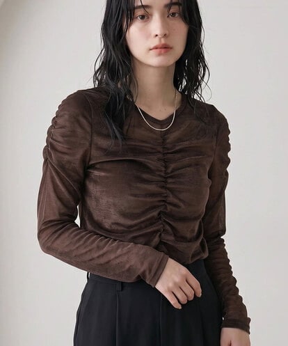 CTKKD03054 TONEA シアーベロアシャーリングトップス