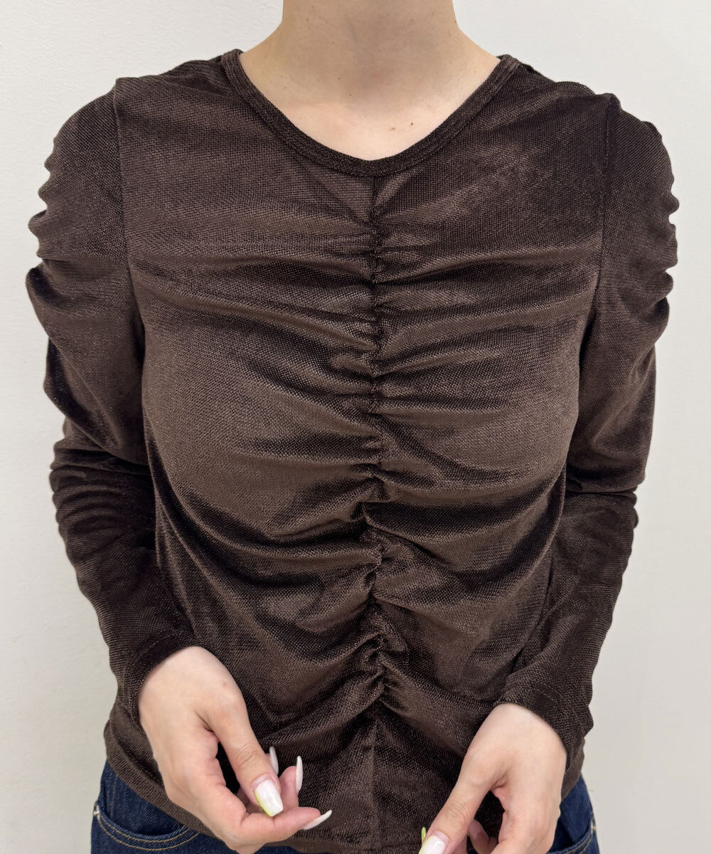 CTKKD03054 TONEA(トネア) シアーベロアシャーリングトップス ブラウン
