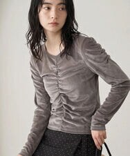 CTKKD03054 TONEA(トネア) シアーベロアシャーリングトップス グレー