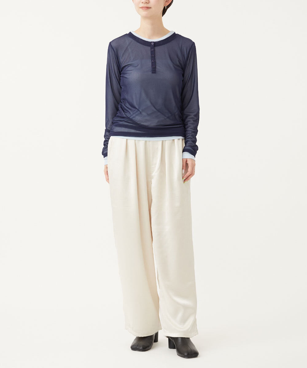 CTKKD04051 TONEA(トネア) シアーヘンリーネック レイヤードトップス アイボリー