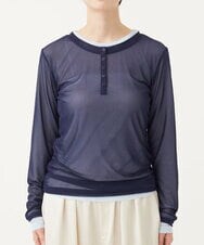CTKKD04051 TONEA(トネア) シアーヘンリーネック レイヤードトップス アイボリー