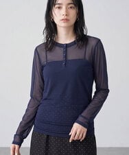 CTKKD04051 TONEA(トネア) シアーヘンリーネック レイヤードトップス アイボリー