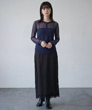 CTKKD04051 TONEA(トネア) シアーヘンリーネック レイヤードトップス アイボリー