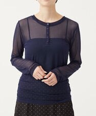 CTKKD04051 TONEA(トネア) シアーヘンリーネック レイヤードトップス アイボリー