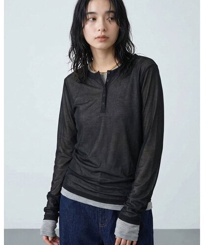 CTKKD04051 TONEA シアーヘンリーネック レイヤードトップス