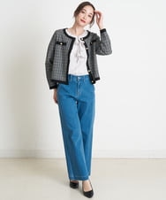 EBCKP01150 comfy Couture(コンフィークチュール) 【洗える】ニットジャケット ブラック