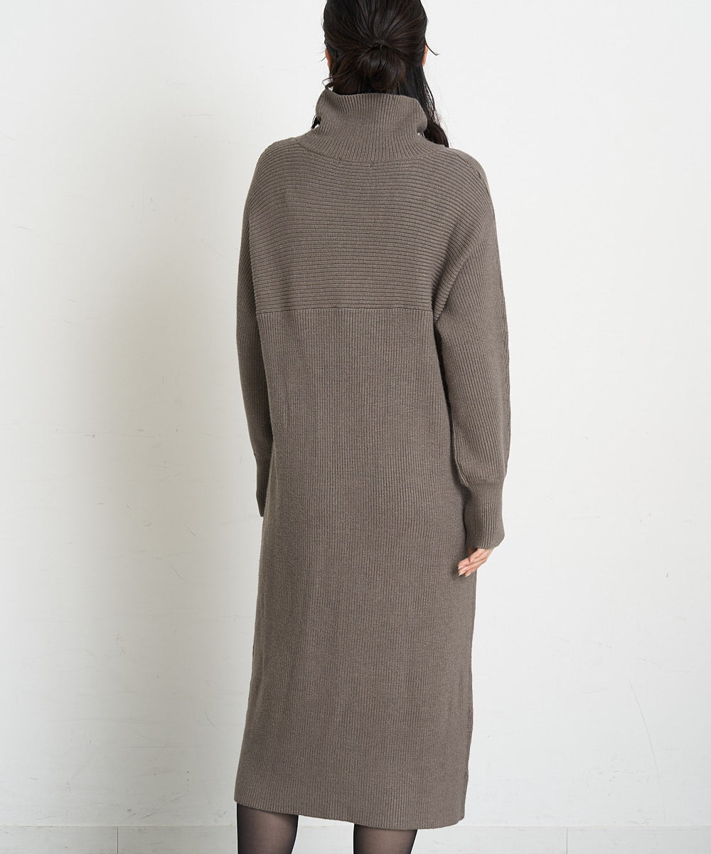 EBEAS42150 comfy Couture(コンフィークチュール) 【洗える】ロングニットワンピース モカ