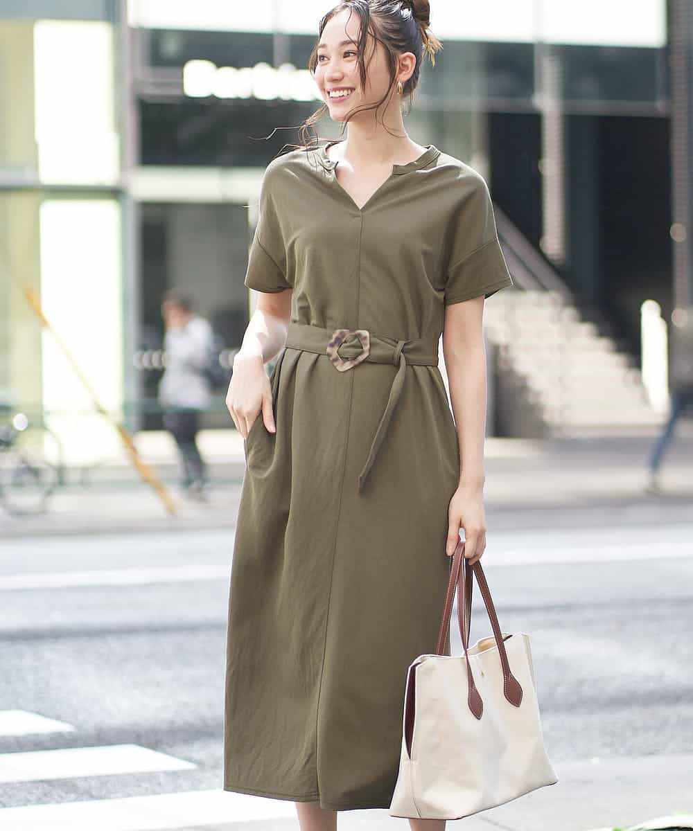 Comfy Couture コンフィークチュール 洗濯機で洗える キーネックデザインワンピース イトキンオンラインストア Comfy Couture コンフィークチュール 洗濯機で洗える キーネックデザインワンピース イトキンオンラインストア