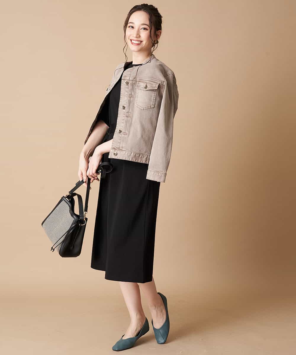 洗える 二の腕カバー ベルト付きボリュームスリーブワンピース ワンピース Comfy Couture コンフィークチュール イトキンオンラインストア
