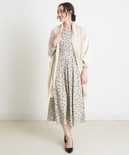 EBEKP41150 comfy Couture(コンフィークチュール) 【洗える】ニットベスト付き小花柄プリントワンピース ホワイト
