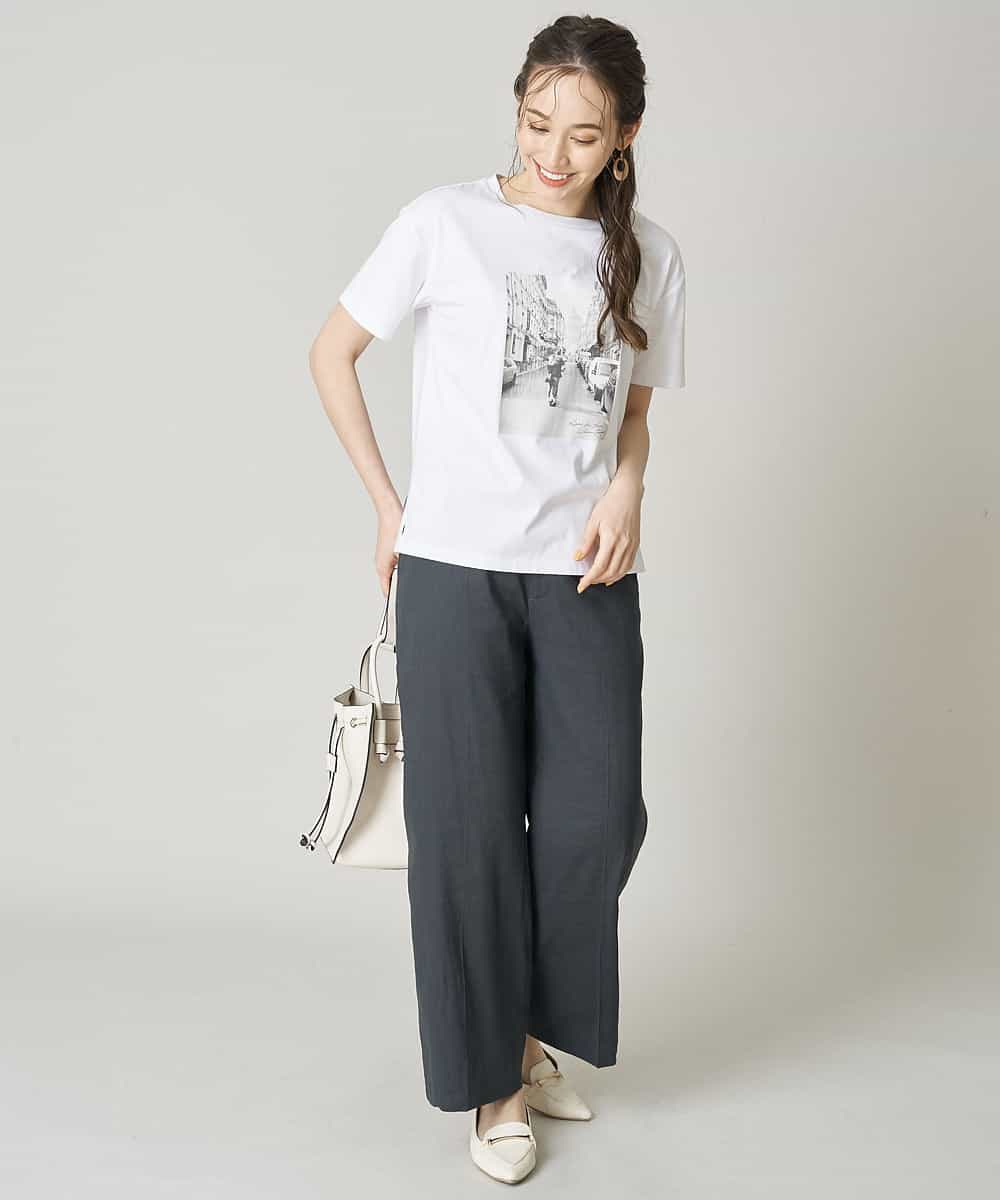 EBKFP03050 comfy Couture(コンフィークチュール) 【洗濯機で洗える】フォトプリントTシャツ ホワイト