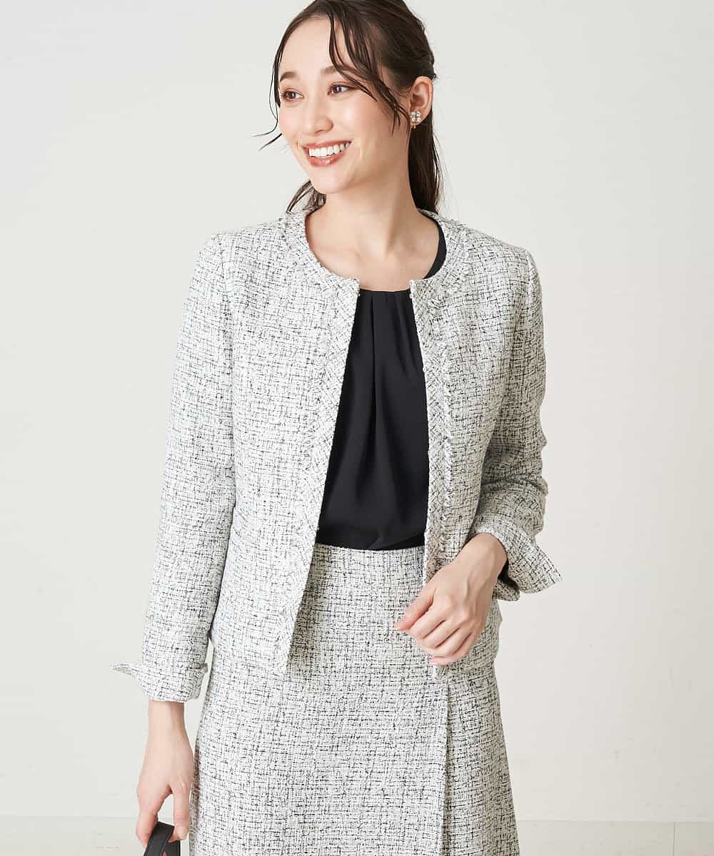 セットアップ対応 ラメツイードノーカラージャケット ノーカラージャケット Ofuon オフオン イトキンオンラインストア