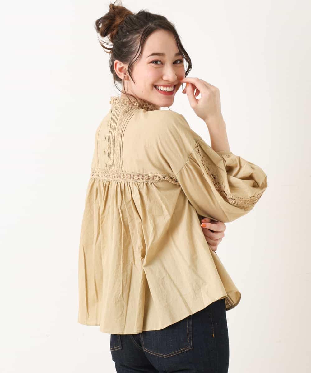 Ofuon オフオン 洗える ピンタックレースコットンブラウス イトキンオンラインストア