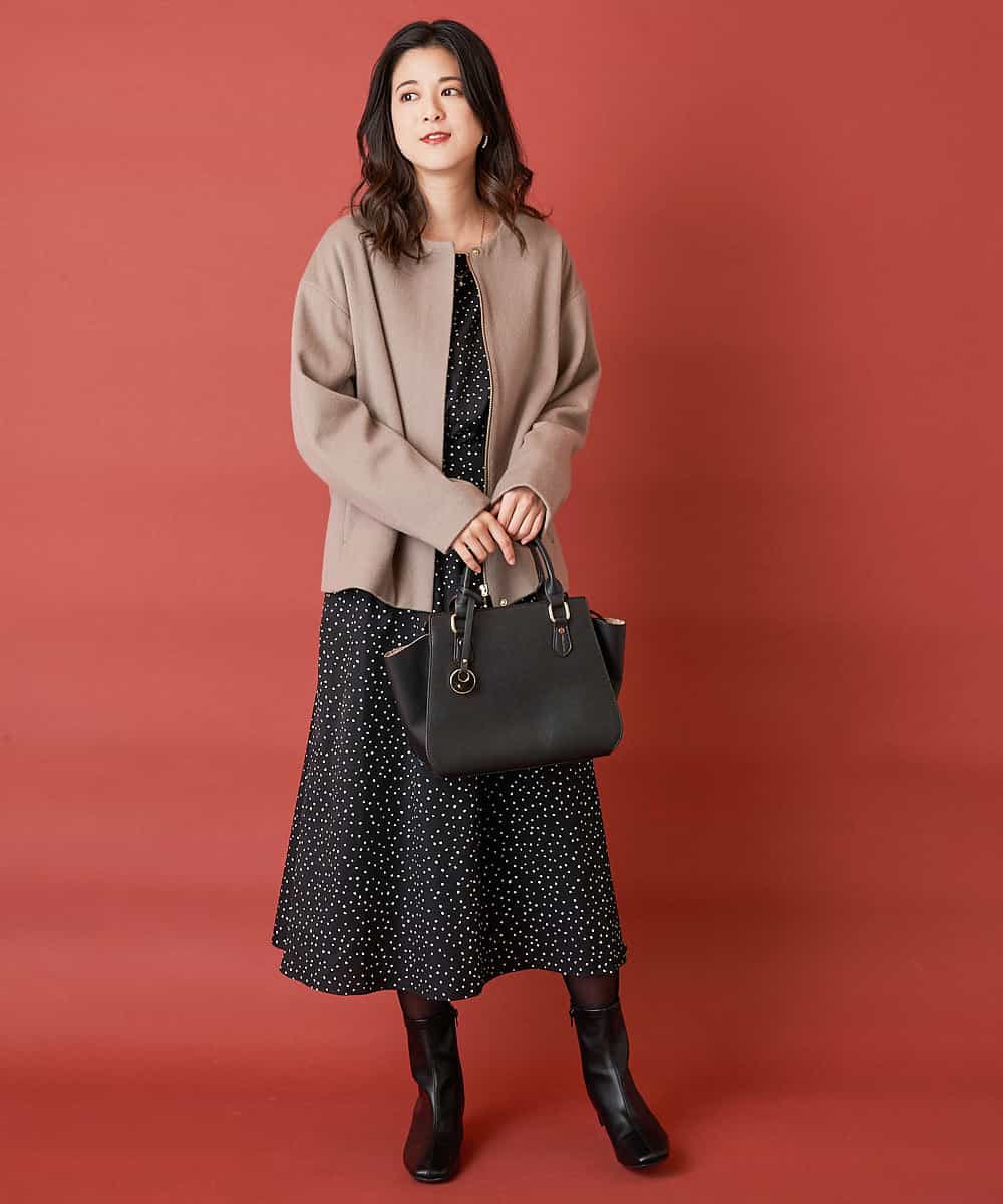 洗える ドットプリントロングワンピース ワンピース Ofuon オフオン イトキンオンラインストア