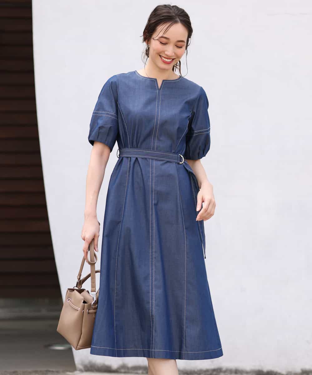 洗濯機で洗える デニムロングワンピース ワンピース Ofuon オフオン イトキンオンラインストア