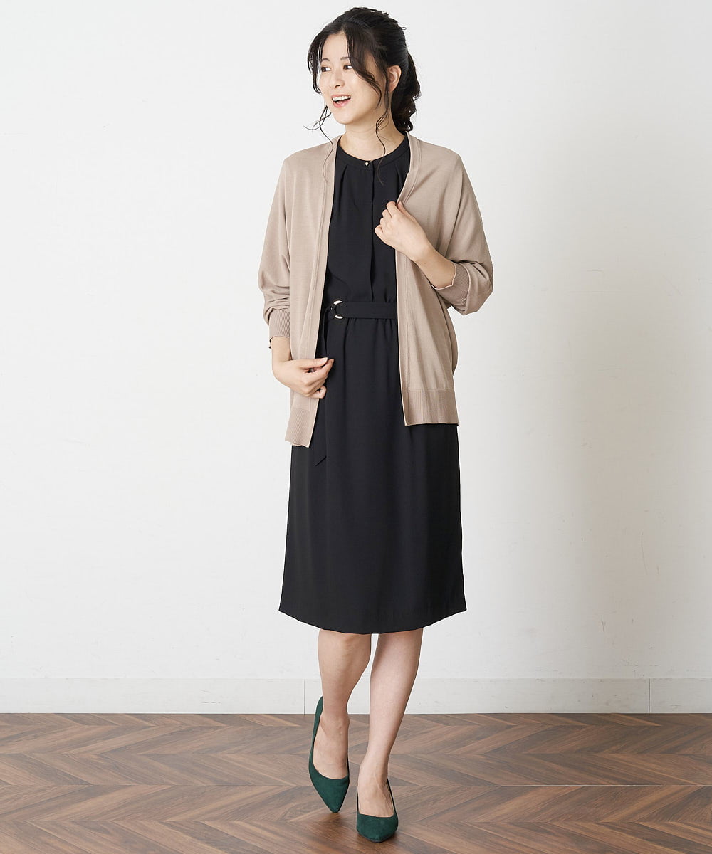 洗濯機で洗える ウエストベルトワンピース ワンピース Ofuon オフオン イトキンオンラインストア