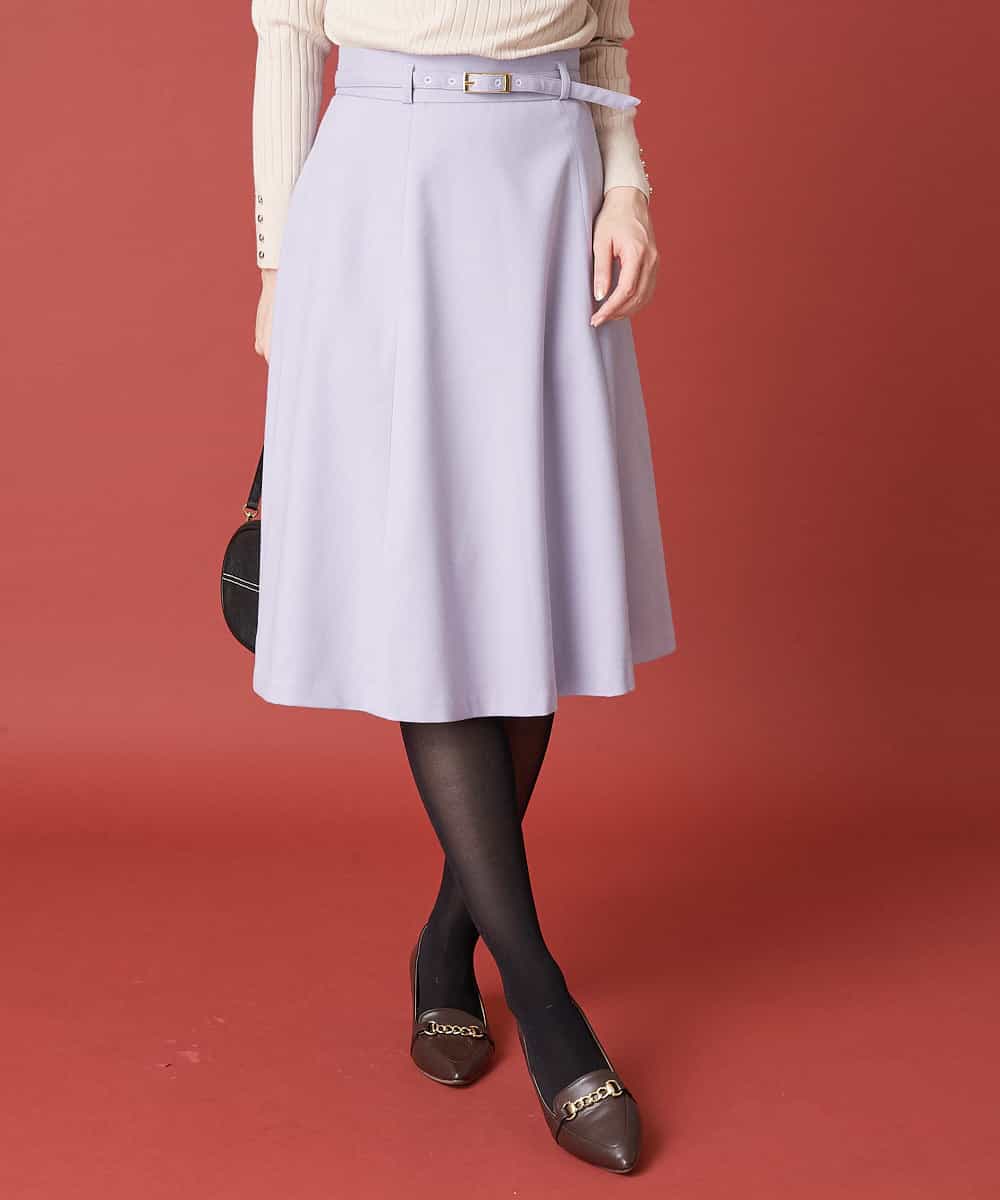 洗濯機で洗える ベルト付きフレアスカート ひざ丈スカート Ofuon オフオン イトキンオンラインストア