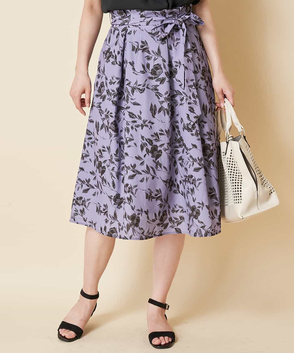 洗濯機で洗える フラワープリントタックフレアスカート その他のスカート Ofuon オフオン イトキンオンラインストア