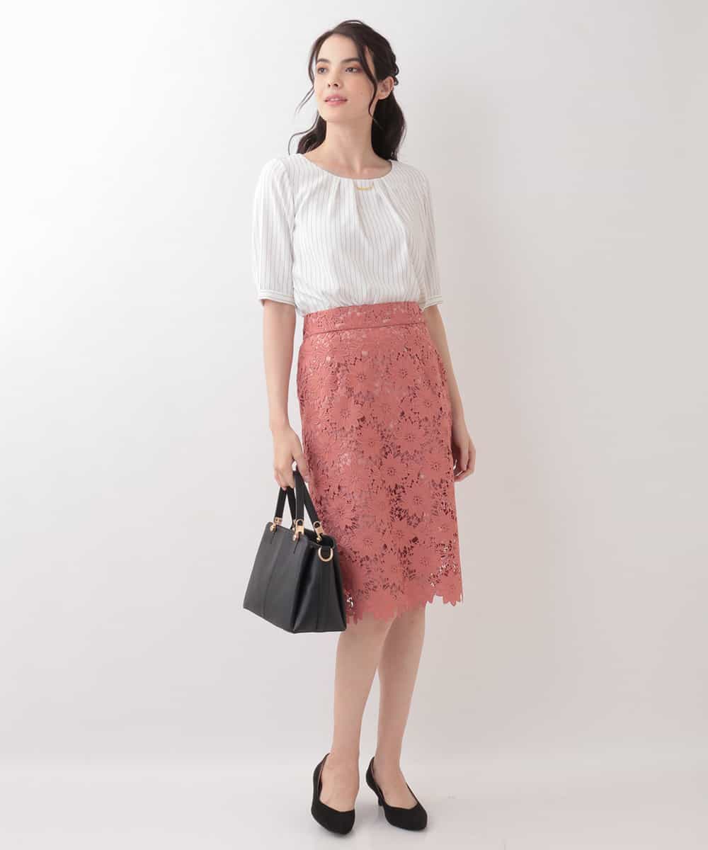 Ofuon オフオン ケミカルレースタイトスカート イトキン