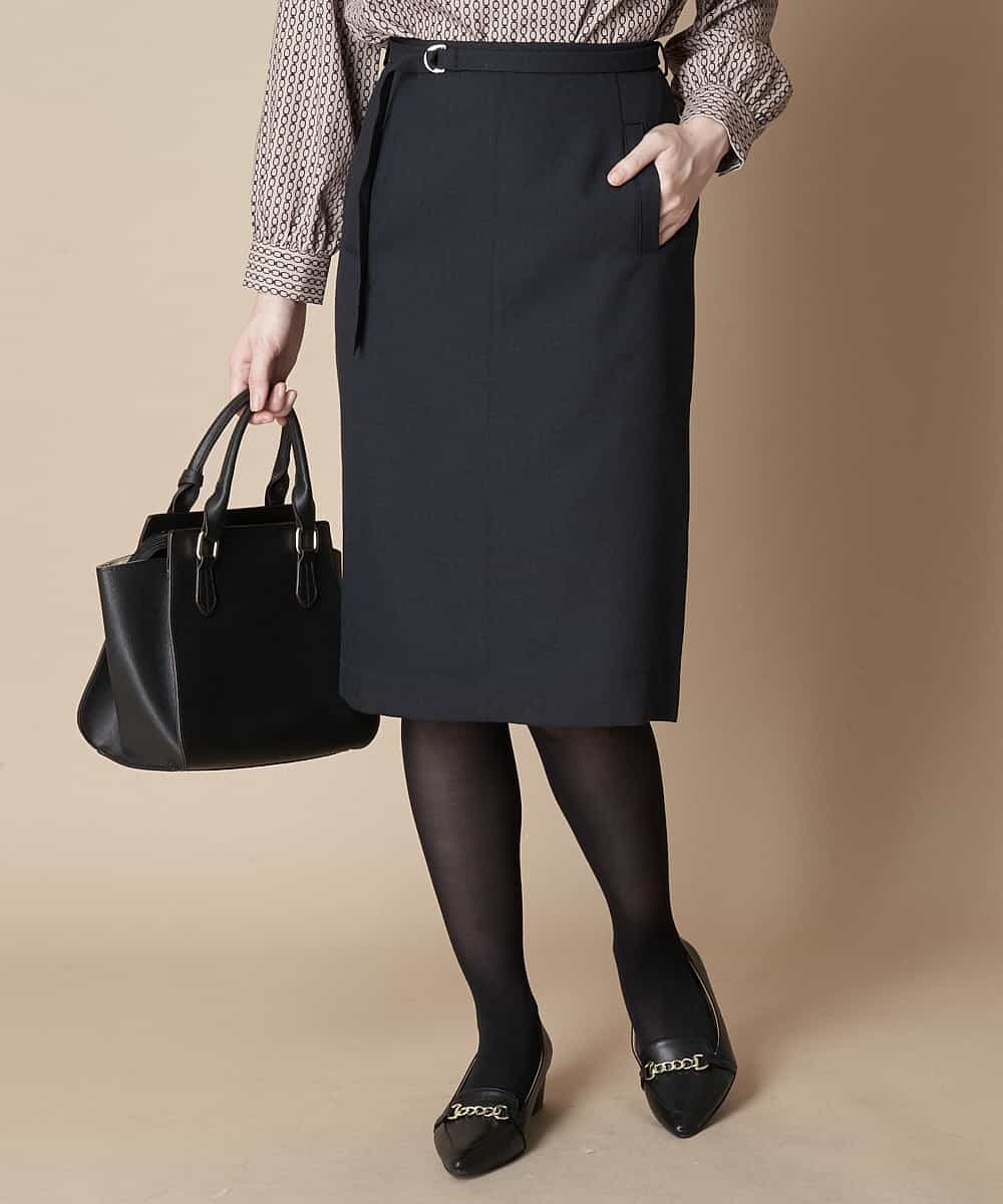 洗濯機で洗える ベルト付タイトスカート ひざ丈スカート Ofuon オフオン イトキンオンラインストア