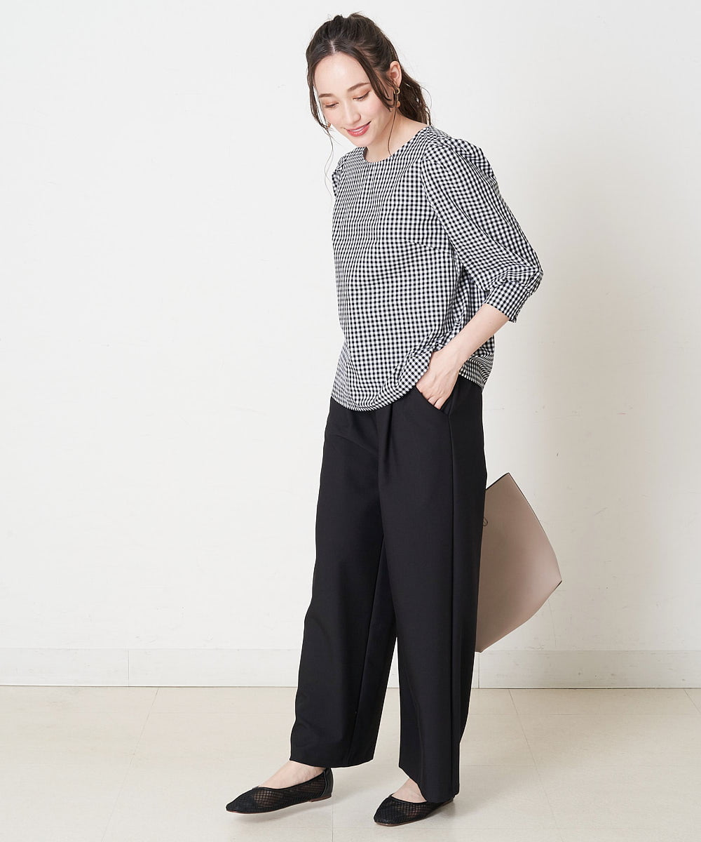 洗える ウエストゴムワイドパンツ ガウチョ ワイドパンツ Ofuon オフオン イトキンオンラインストア