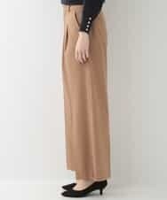 EULKG12079 OFUON le MK ベーシックワイドタックパンツ ベージュ
