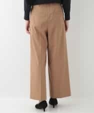 EULKG12079 OFUON le MK ベーシックワイドタックパンツ ベージュ