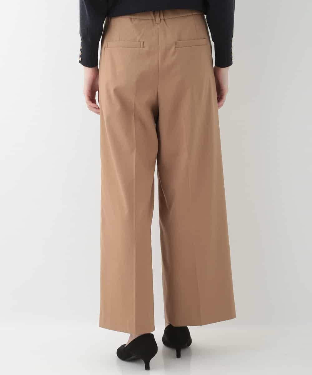 EULKG12079 OFUON le MK ベーシックワイドタックパンツ ベージュ