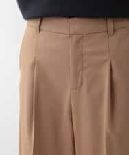 EULKG12079 OFUON le MK ベーシックワイドタックパンツ ベージュ