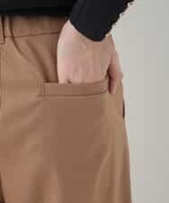 EULKG12079 OFUON le MK ベーシックワイドタックパンツ ベージュ