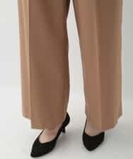 EULKG12079 OFUON le MK ベーシックワイドタックパンツ ベージュ