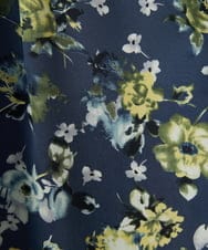 F1BAD01140 MK MICHEL KLEIN(小さいサイズ)(メゾン ドゥ サンク) 【小さいサイズ】クラシックフラワープリント シフォンブラウス/洗濯機で洗える ネイビー