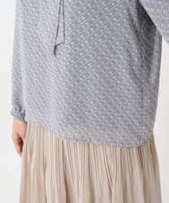 F1BAD04140 MK MICHEL KLEIN(小さいサイズ)(メゾン ドゥ サンク) 【小さいサイズ】チェック柄ボウタイシフォンブラウス/洗濯機で洗える グレー