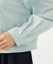 F1BAD37150 MK MICHEL KLEIN(小さいサイズ)(メゾン ドゥ サンク) 【小さいサイズ】フロントフリルデザインブラウス/洗える ミントブルー