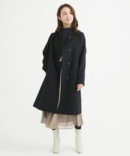 F1BAV03140 MK MICHEL KLEIN(小さいサイズ)(メゾン ドゥ サンク) 【小さいサイズ】スクエア幾何柄ボウタイシフォンブラウス/洗える ブラウン