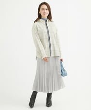 F1BAV56140 MK MICHEL KLEIN(小さいサイズ)(メゾン ドゥ サンク) 【小さいサイズ】ウーリッシュウィンドペンシャツブラウス/洗える アイボリー