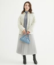 F1BAV56140 MK MICHEL KLEIN(小さいサイズ)(メゾン ドゥ サンク) 【小さいサイズ】ウーリッシュウィンドペンシャツブラウス/洗える アイボリー