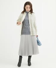 F1BAV56140 MK MICHEL KLEIN(小さいサイズ)(メゾン ドゥ サンク) 【小さいサイズ】ウーリッシュウィンドペンシャツブラウス/洗える アイボリー