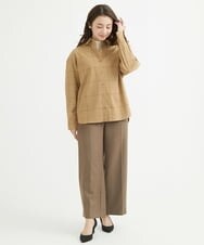 F1BAV56140 MK MICHEL KLEIN(小さいサイズ)(メゾン ドゥ サンク) 【小さいサイズ】ウーリッシュウィンドペンシャツブラウス/洗える アイボリー