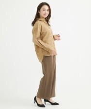 F1BAV56140 MK MICHEL KLEIN(小さいサイズ)(メゾン ドゥ サンク) 【小さいサイズ】ウーリッシュウィンドペンシャツブラウス/洗える アイボリー