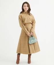 F1BAV56140 MK MICHEL KLEIN(小さいサイズ)(メゾン ドゥ サンク) 【小さいサイズ】ウーリッシュウィンドペンシャツブラウス/洗える アイボリー