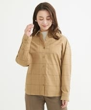 F1BAV56140 MK MICHEL KLEIN(小さいサイズ)(メゾン ドゥ サンク) 【小さいサイズ】ウーリッシュウィンドペンシャツブラウス/洗える アイボリー