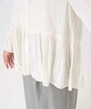 F1BBD57160 MK MICHEL KLEIN(小さいサイズ)(メゾン ドゥ サンク) 【小さいサイズ】パウダーサテン ボウタイブラウス/洗濯機で洗える アイボリー