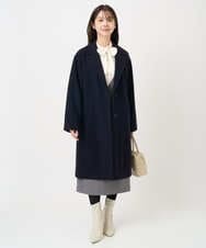 F1BBD57160 MK MICHEL KLEIN(小さいサイズ)(メゾン ドゥ サンク) 【小さいサイズ】パウダーサテン ボウタイブラウス/洗濯機で洗える アイボリー