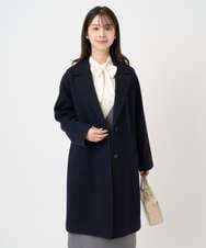 F1BBD57160 MK MICHEL KLEIN(小さいサイズ)(メゾン ドゥ サンク) 【小さいサイズ】パウダーサテン ボウタイブラウス/洗濯機で洗える アイボリー