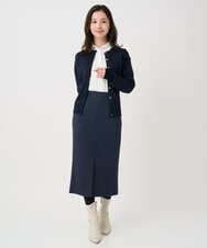 F1BDA02110 MK MICHEL KLEIN(小さいサイズ)(メゾン ドゥ サンク) 【小さいサイズ】ストレッチジャージシャツ/洗える ブルー