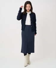 F1BDA02110 MK MICHEL KLEIN(小さいサイズ)(メゾン ドゥ サンク) 【小さいサイズ】ストレッチジャージシャツ/洗える ブルー