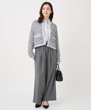 F1BDA02110 MK MICHEL KLEIN(小さいサイズ)(メゾン ドゥ サンク) 【小さいサイズ】ストレッチジャージシャツ/洗える ブルー