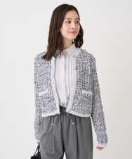 F1BDA02110 MK MICHEL KLEIN(小さいサイズ)(メゾン ドゥ サンク) 【小さいサイズ】ストレッチジャージシャツ/洗える ブルー