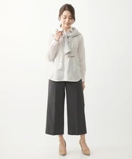 F1BDV02110 MK MICHEL KLEIN(小さいサイズ)(メゾン ドゥ サンク) 【小さいサイズ】ストレッチジャージシャツ/洗える ミントブルー